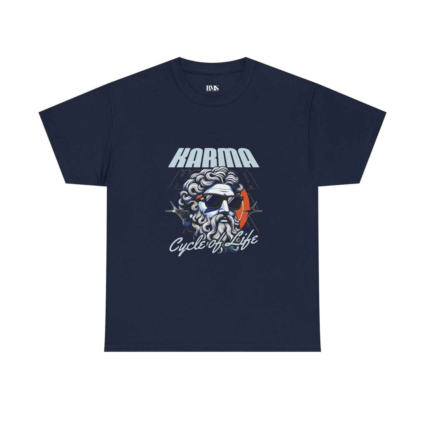 Exclusive Navy Blue Unisex T-Shirt – “KARMA: Cycle of Life” Graphic Print