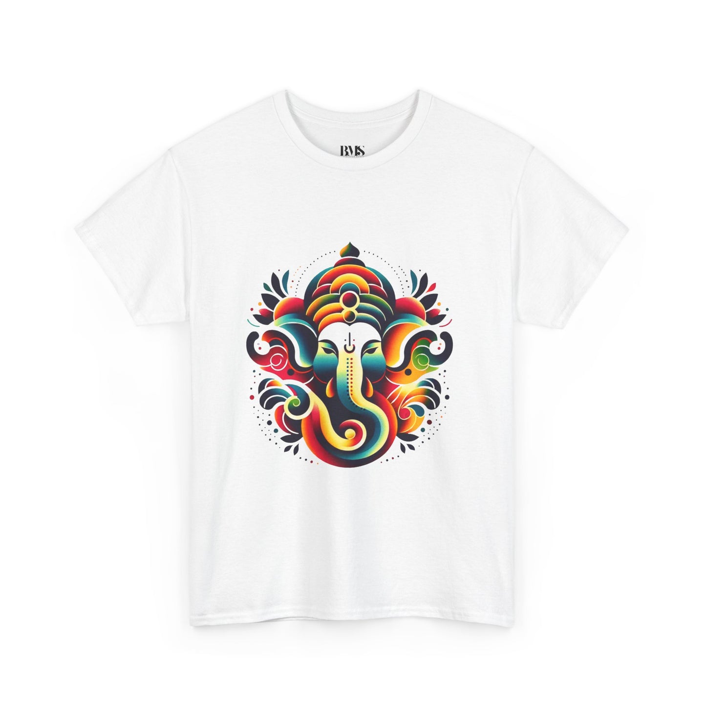 Exclusive White Unisex T-Shirt – Colorful Abstract Lord Ganesha Design