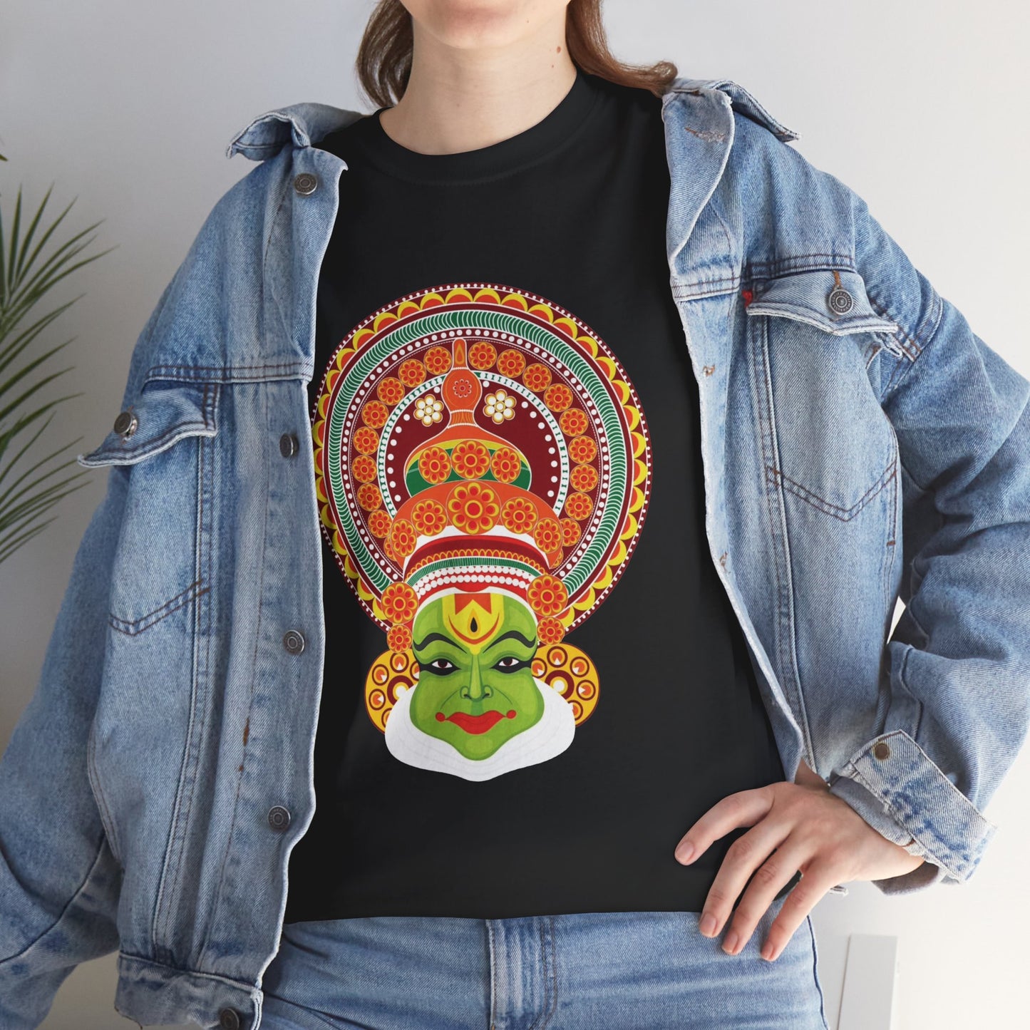 Exclusive Kathakali Face Art Unisex Black T-Shirt – Premium Cultural Print