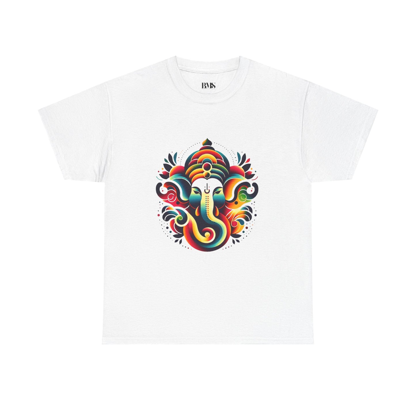 Exclusive White Unisex T-Shirt – Colorful Abstract Lord Ganesha Design