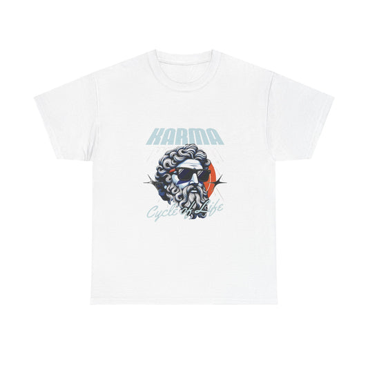 Exclusive Navy Blue Unisex T-Shirt – “KARMA: Cycle of Life” Graphic Print